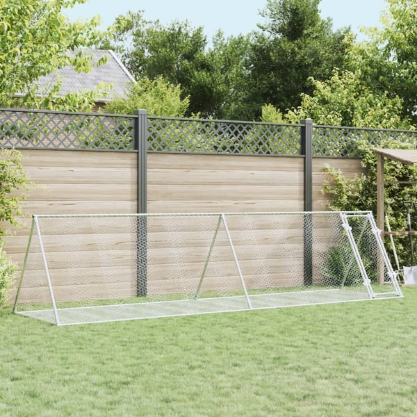 vidaXL Kaninbur sølv 400x105x91 cm galvanisert stål