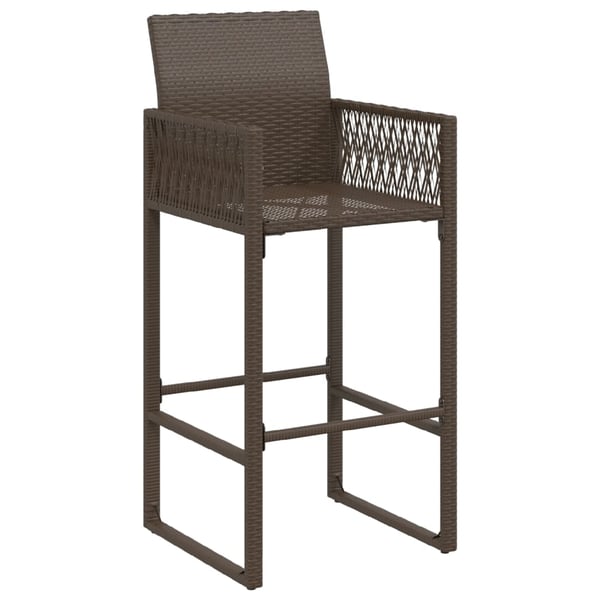 vidaXL udendørs barstole 2 stk. polyrattan brun