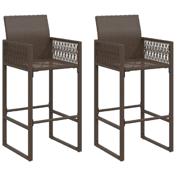 vidaXL udendørs barstole 2 stk. polyrattan brun