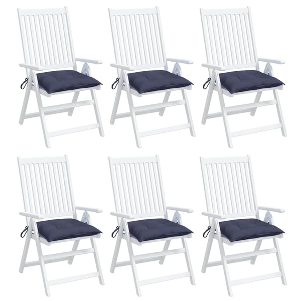 vidaXL stolehynder 6 stk. 40x40x7 cm oxfordstof marineblå