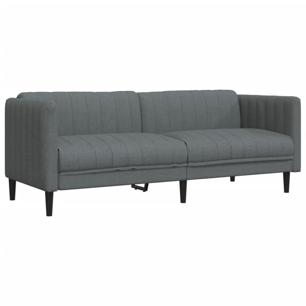 vidaXL Soffa 3-sits mörkgrå tyg