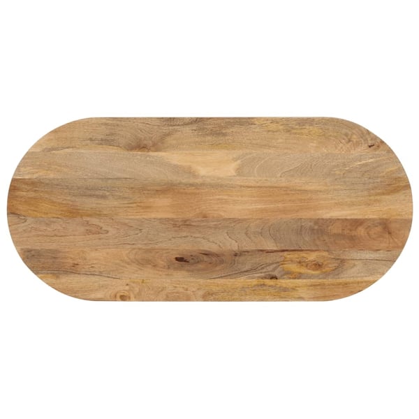 vidaXL Bordplate 120x50x3,8 cm oval heltre mango