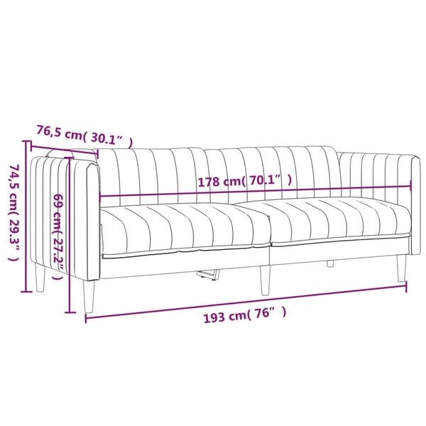 vidaXL 3-personers sofa stof cremefarvet