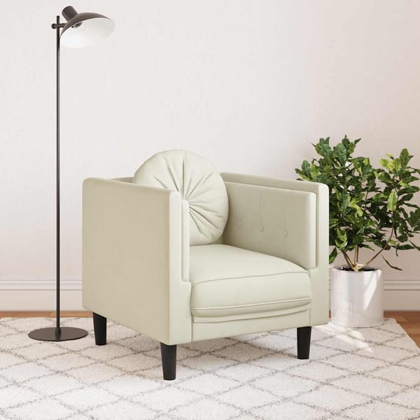 vidaXL sofastol med hynde velour cremefarvet