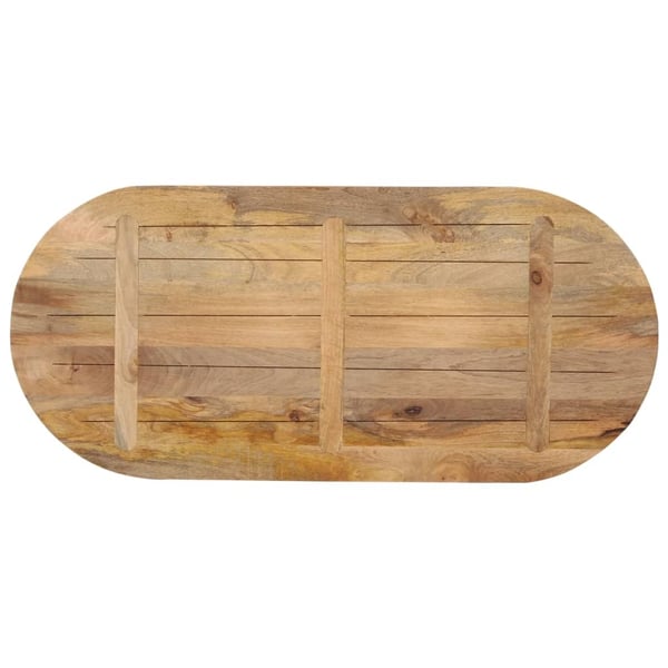 vidaXL Bordplate 110x40x3,8 cm oval heltre mango