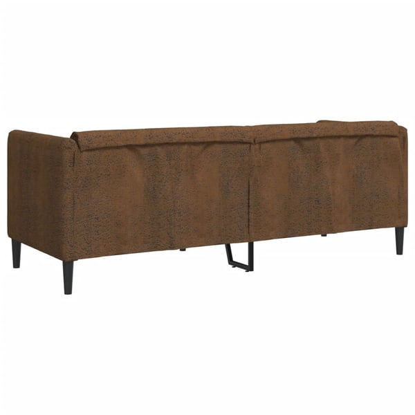 vidaXL Soffa 3-sits brun konstmocka