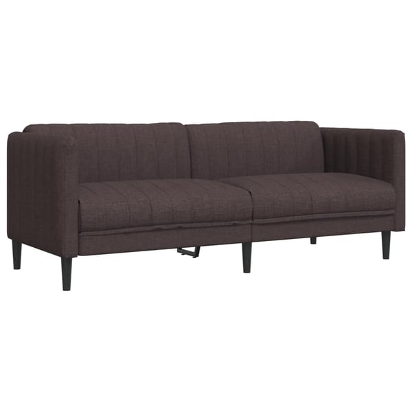 vidaXL Soffa 3-sits mörkbrun tyg