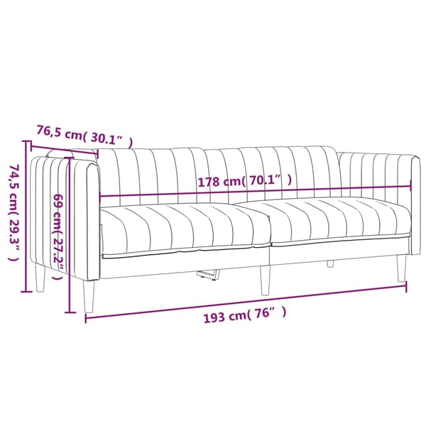 vidaXL 3-personers sofa stof mørkegrøn