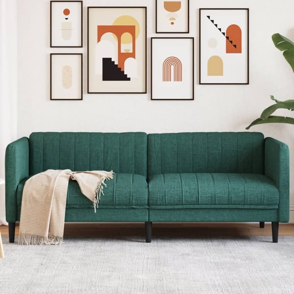 vidaXL 3-personers sofa stof mørkegrøn