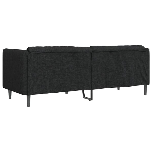 vidaXL Soffa 3-sits svart tyg