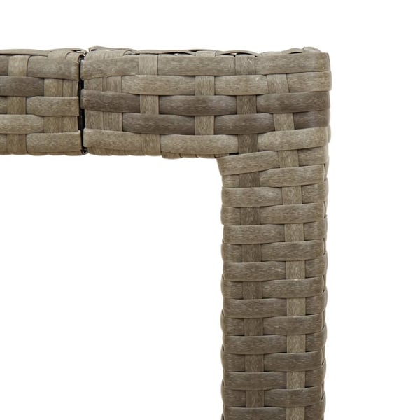 vidaXL Puutarhapöytä lasipöytälevy harmaa 190x90x75 cm polyrottinki