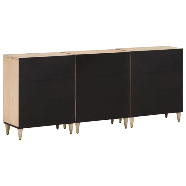 vidaXL Sideskap 3 stk 60x33x75 cm heltre mango