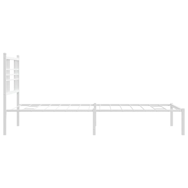 vidaXL Sengeramme i metall med hodegavl hvit 100x190 cm