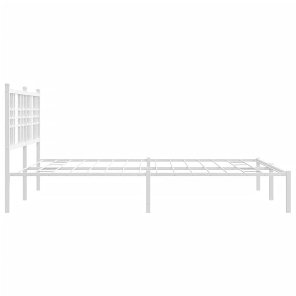 vidaXL Sengeramme i metall med sengegavl hvit 150x200 cm