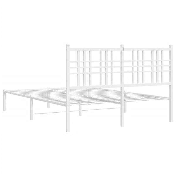 vidaXL Sengeramme i metall med hodegavl hvit 140x200 cm