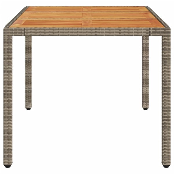 vidaXL havebord med akacietop 150x90x75 cm polyrattan grå