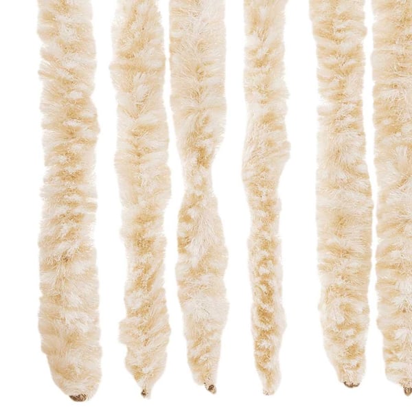 vidaXL flueforhæng 56x200 cm chenille beige og hvid
