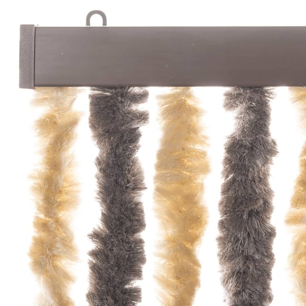 vidaXL Fluegardin mørkebrun og beige 56x200 cm chenille