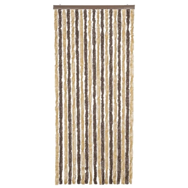 vidaXL Fluegardin mørkebrun og beige 56x200 cm chenille