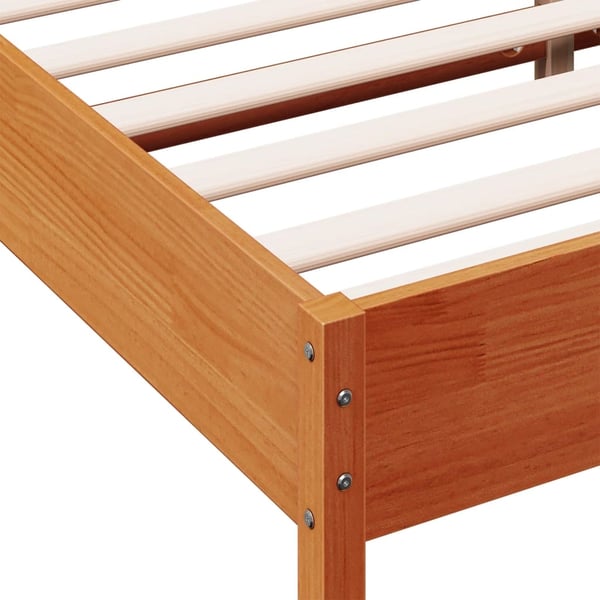 vidaXL Sengeramme uten madrass voksbrun 180x200 cm heltre furu