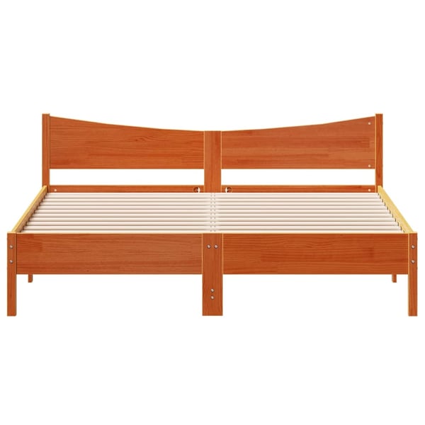 vidaXL Sengeramme uten madrass voksbrun 200x200 cm heltre furu