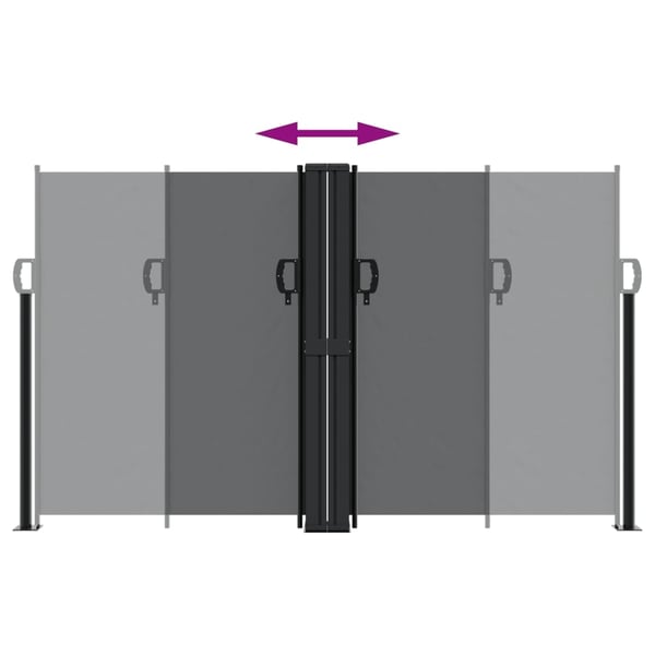 vidaXL Uttrekkbar sidemarkise svart 140x1200 cm