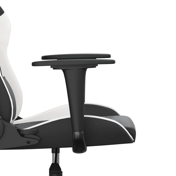 vidaXL gamingstol med massagefunktion kunstlæder sort og hvid