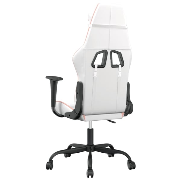 vidaXL gamingstol m. massagefunktion kunstlæder hvid og lyserød
