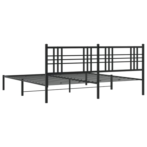 vidaXL Sengeramme i metall med sengegavl svart 183x213 cm