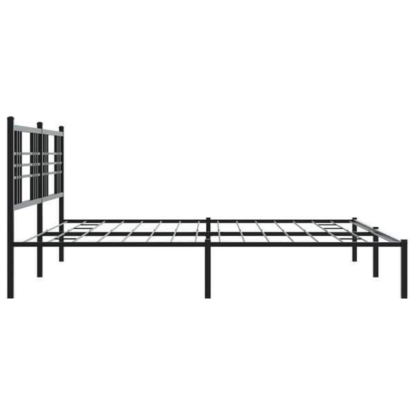 vidaXL Sengeramme i metall med sengegavl svart 183x213 cm