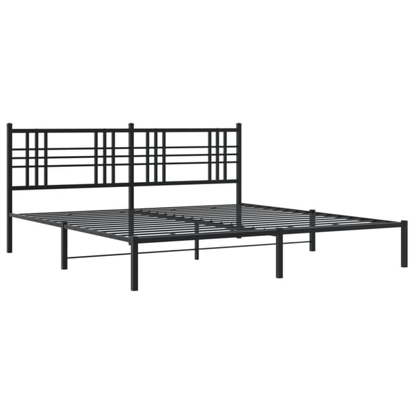vidaXL Sengeramme i metall med sengegavl svart 183x213 cm
