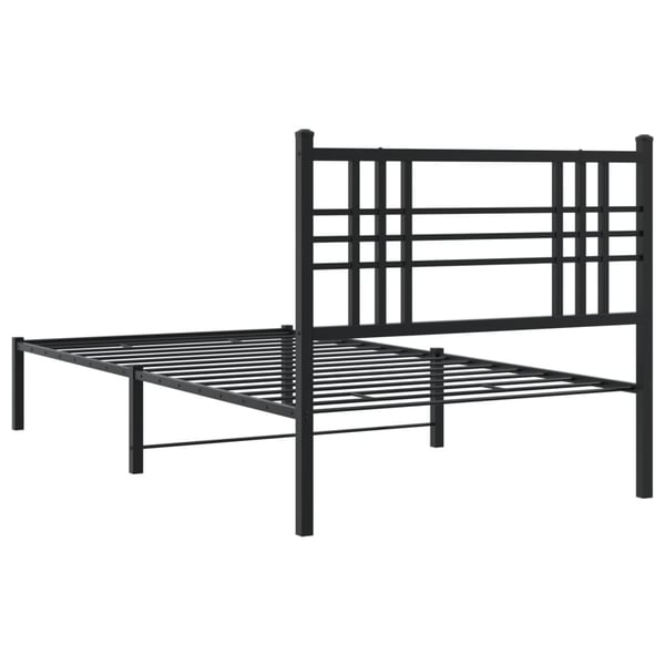 vidaXL Sengeramme i metall med hodegavl svart 90x200 cm