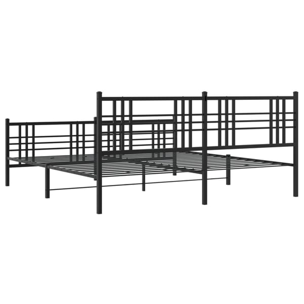 vidaXL Sengeramme i metall med hode- og fotgavl svart 193x203 cm