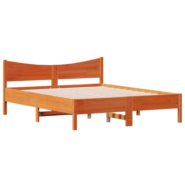 vidaXL Sengeramme uten madrass brun 150x200 cm heltre furu