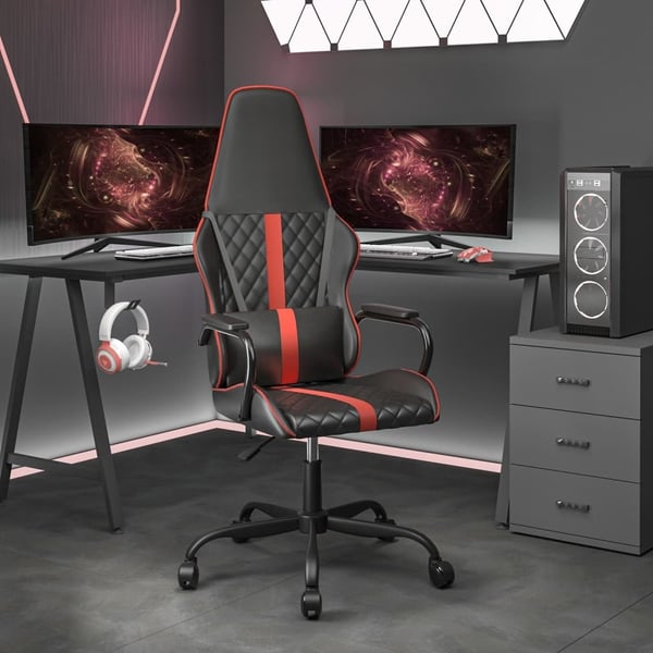 vidaXL gamingstol m. massagefunktion kunstlæder rød og sort