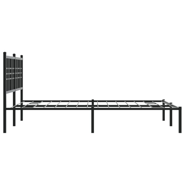 vidaXL Sengeramme i metall med hodegavl svart 135x190 cm