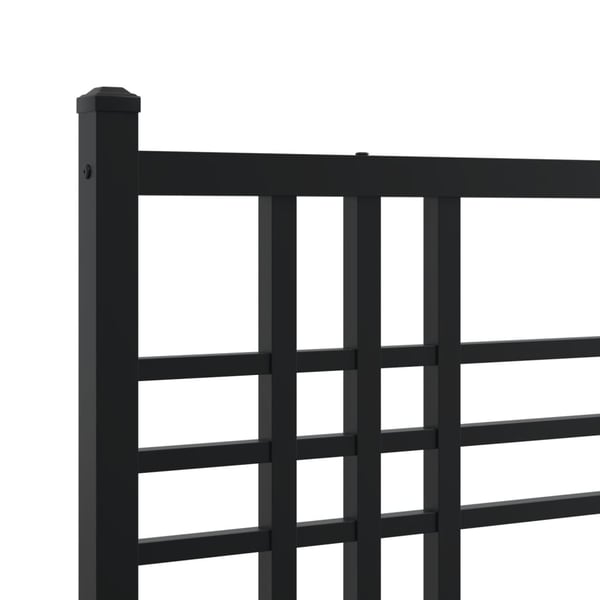 vidaXL Sengeramme i metall med sengegavl svart 150x200 cm