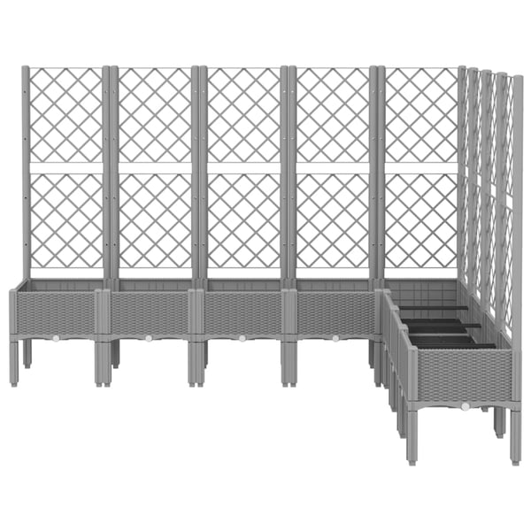 vidaXL plantekasse med espalier 200x160x142 cm PP lysegrå