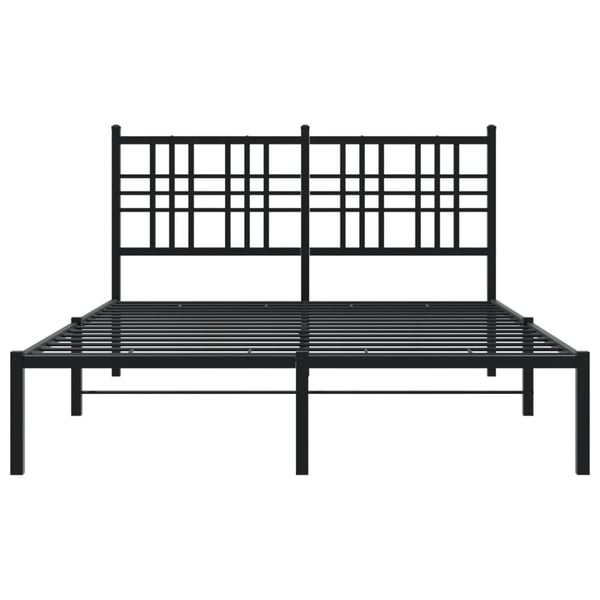 vidaXL Sengeramme i metall med hodegavl svart 140x190 cm