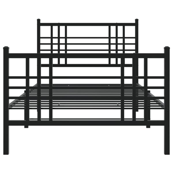 vidaXL Sengeramme i metall med hode- og fotgavl svart 100x200 cm