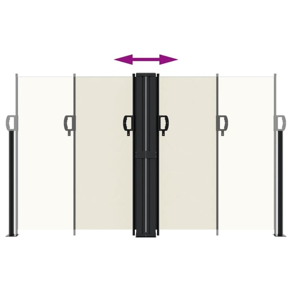 vidaXL Uttrekkbar sidemarkise kremhvit 140x1200 cm