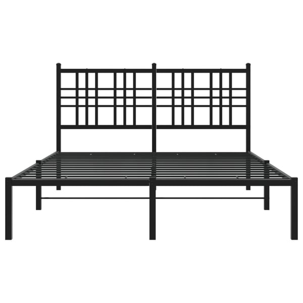 vidaXL Sengeramme i metall med hodegavl svart 120x190 cm