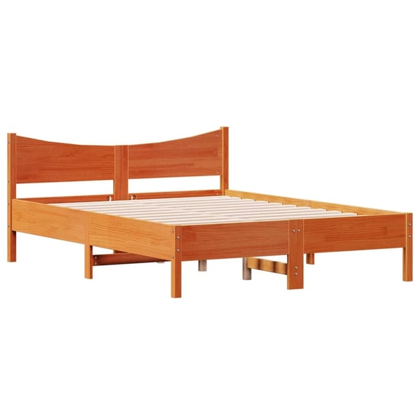 vidaXL Sengeramme uten madrass voksbrun 140x200 cm heltre furu
