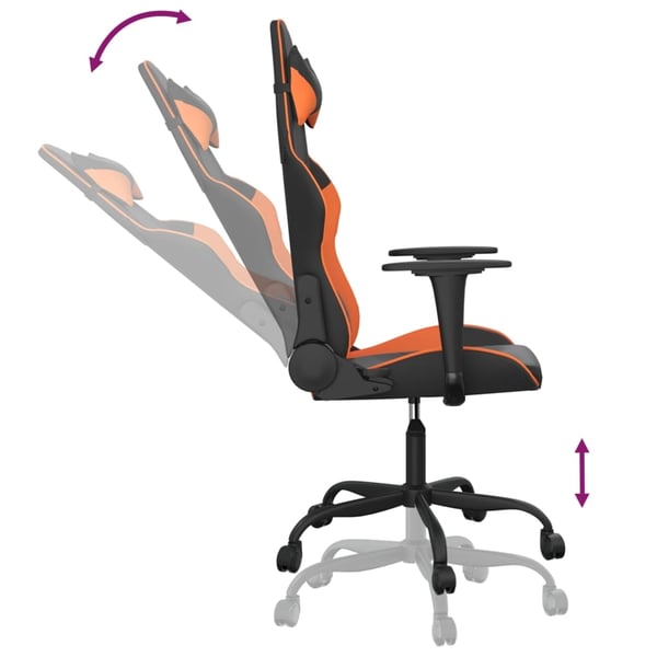 vidaXL gamingstol kunstlæder sort og orange