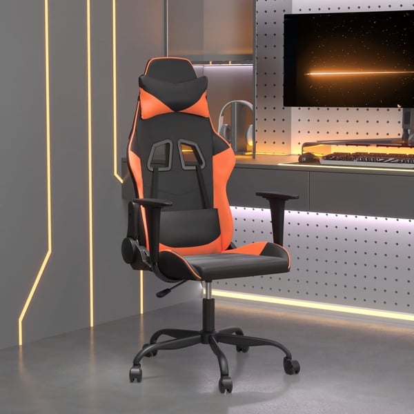 vidaXL gamingstol kunstlæder sort og orange
