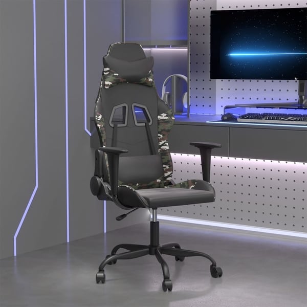 vidaXL gamingstol kunstlæder sort og camouflage