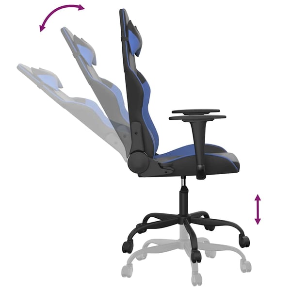 vidaXL Gamingstol svart och blå konstläder