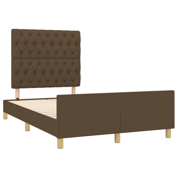 vidaXL sengeramme uden madras 120x190 cm stof mørkebrun