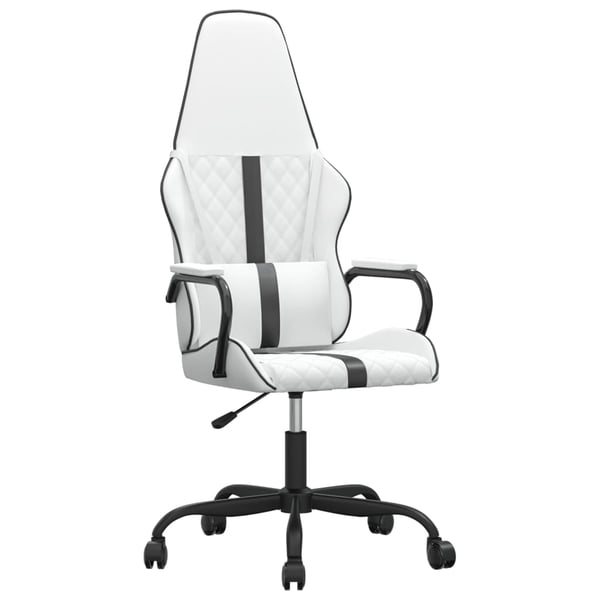 vidaXL Gamingstol vit och svart konstläder