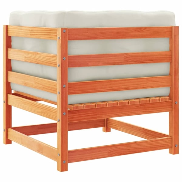 vidaXL sofasæt til haven 3 dele med hynder massivt fyr gyldenbrun